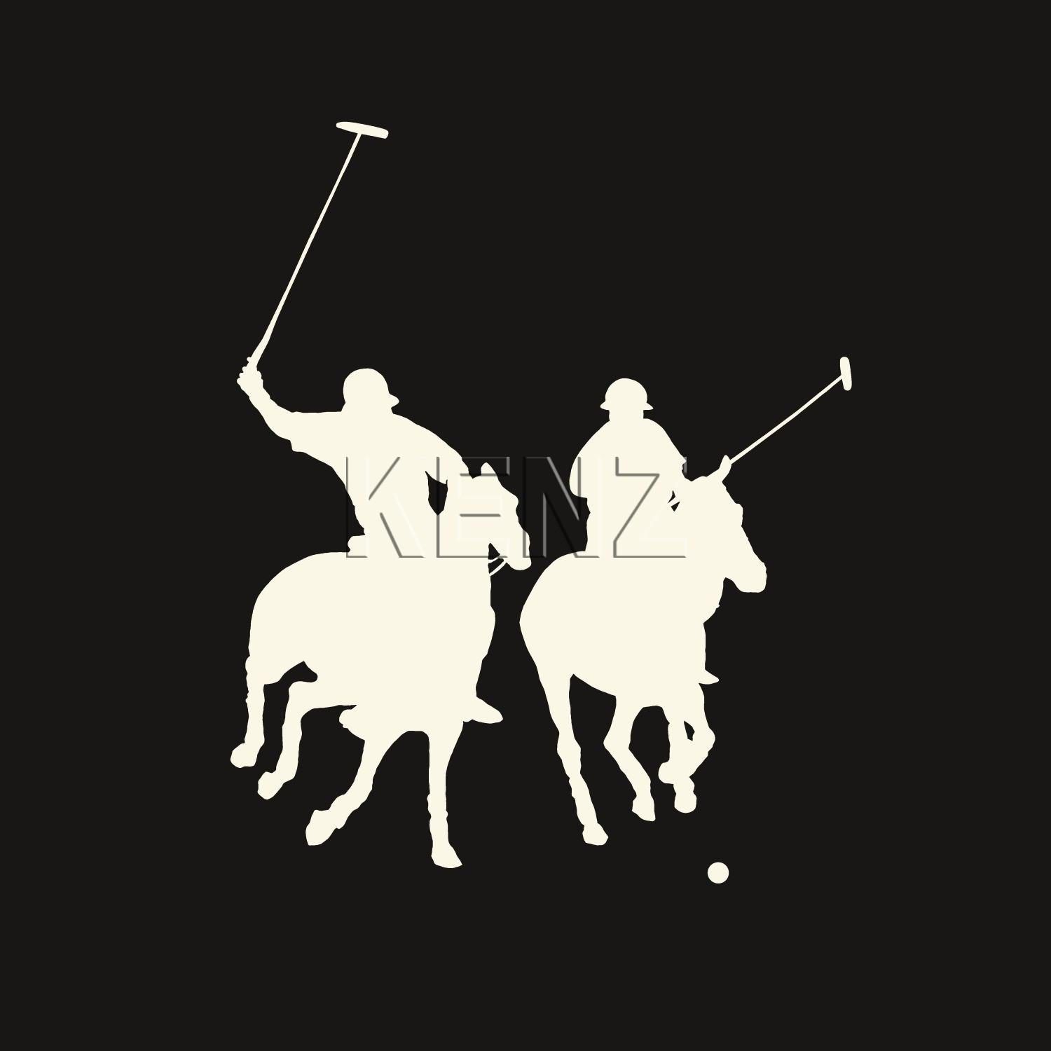 wallpaper polo players dark brown 115629