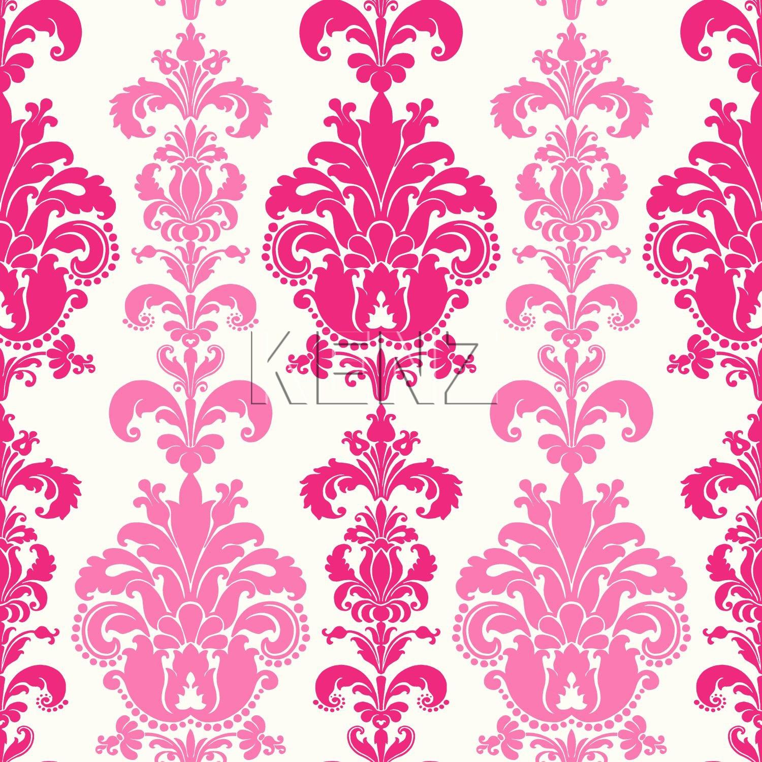 wallpaper baroque print pink 115730
