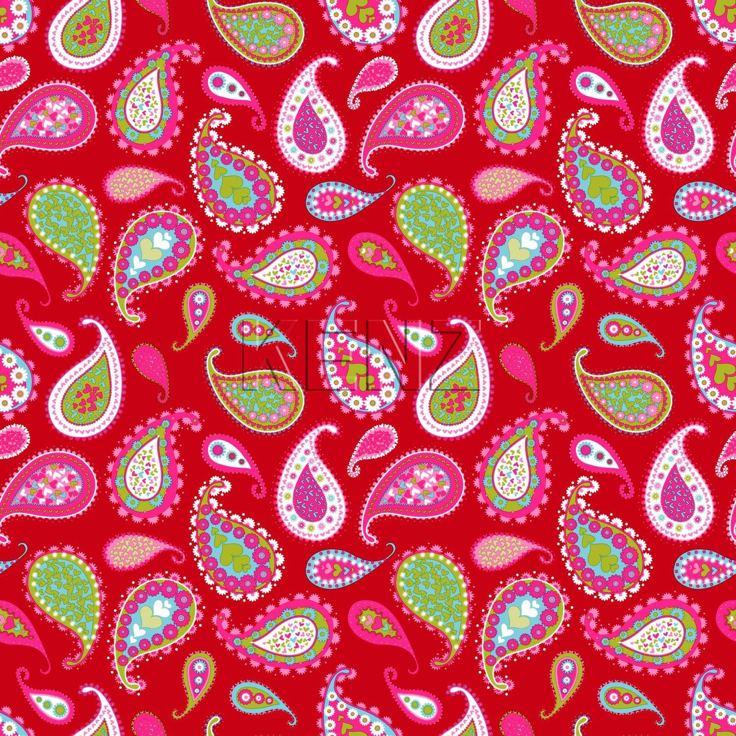wallpaper paisleys red 115738