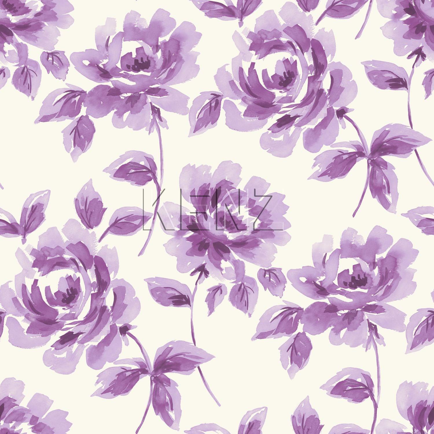 wallpaper watercolor painted roses purple 128015
