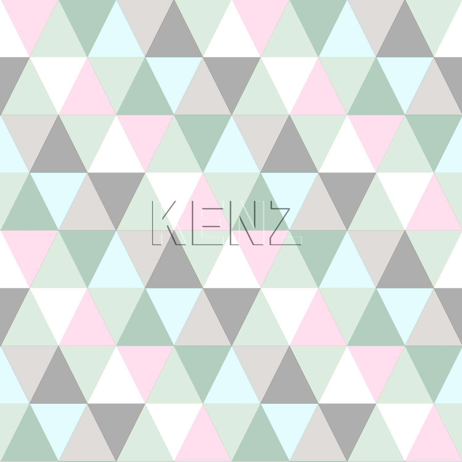 wallpaper triangles pink, mint green and gray 128706