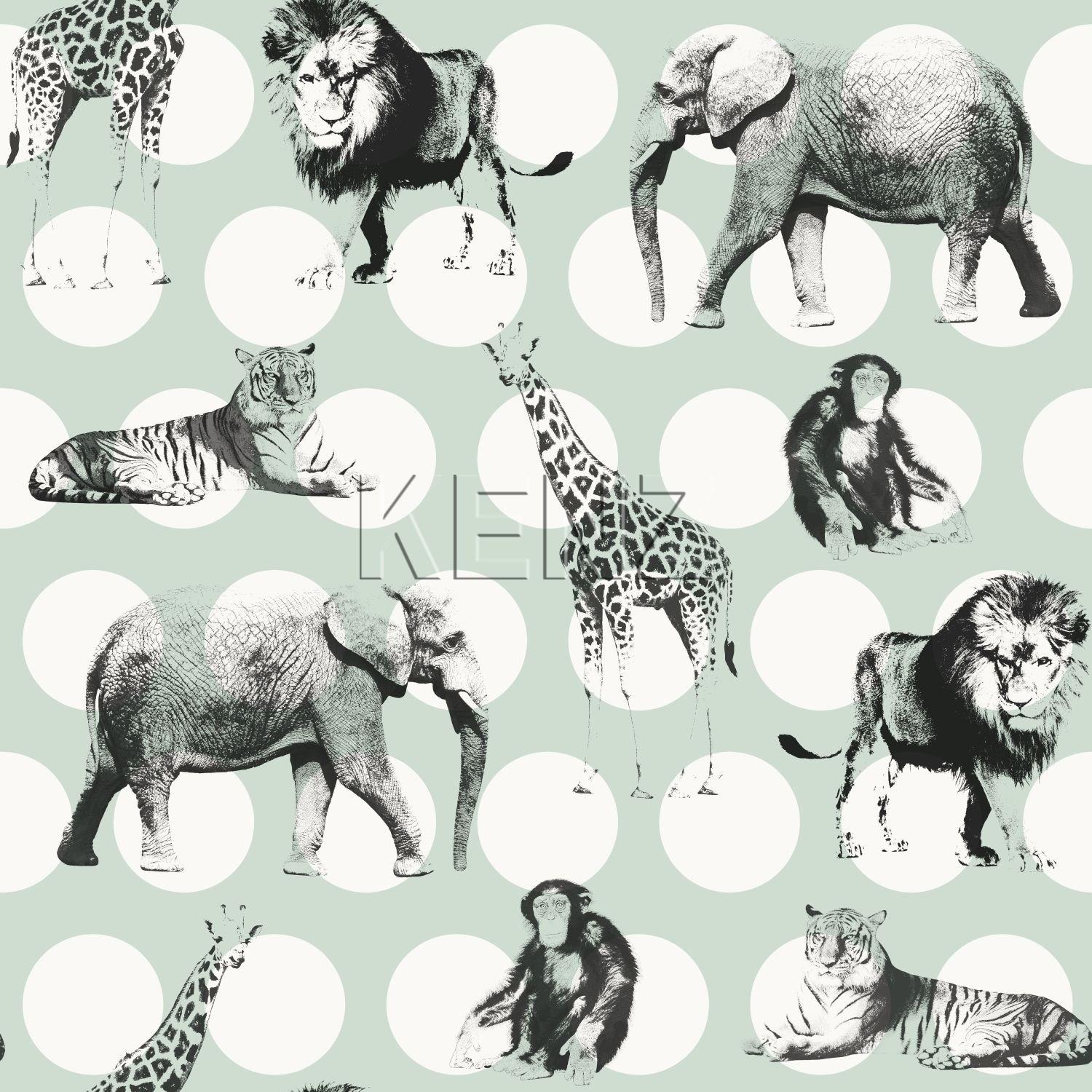 wallpaper animals with dots mint green and black 128713