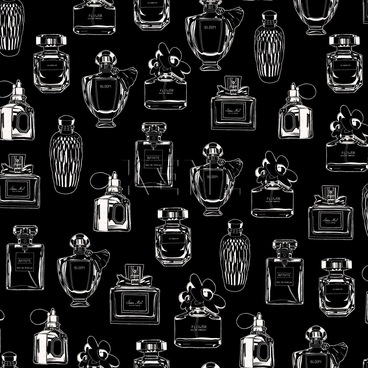 wallpaper perfume bottles black and white 128827