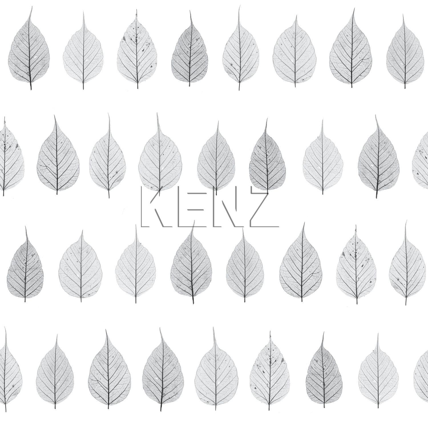 wallpaper skeleton leaves black, light warm gray and matt white 128846