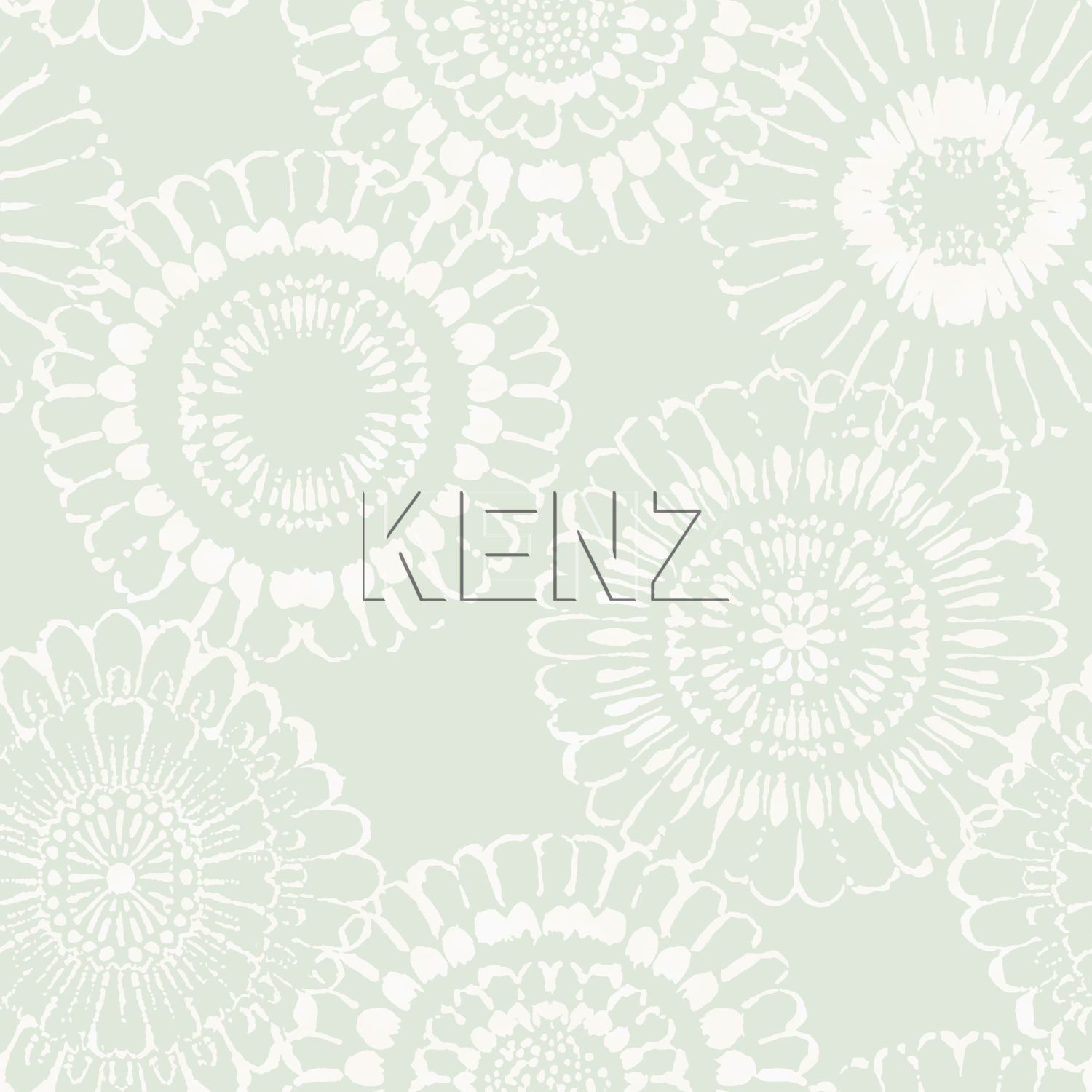 wallpaper flowers mint green 128861