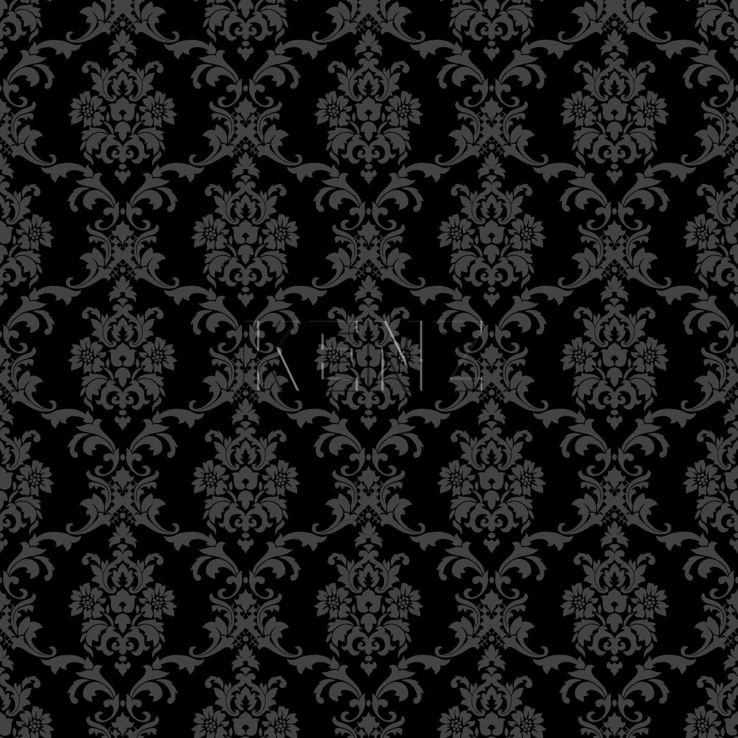 wallpaper baroque print black 136825