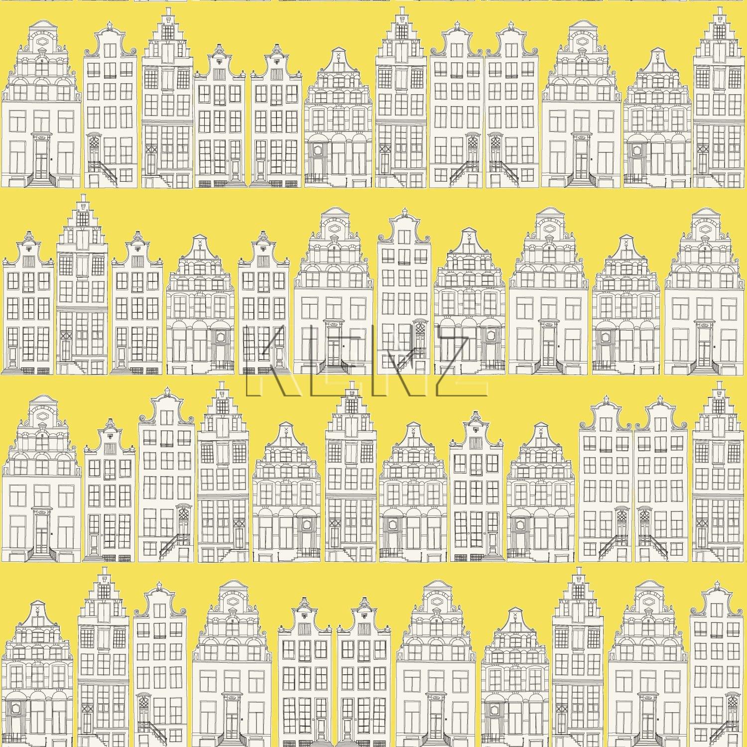 wallpaper Amsterdam houses yellow 137712
