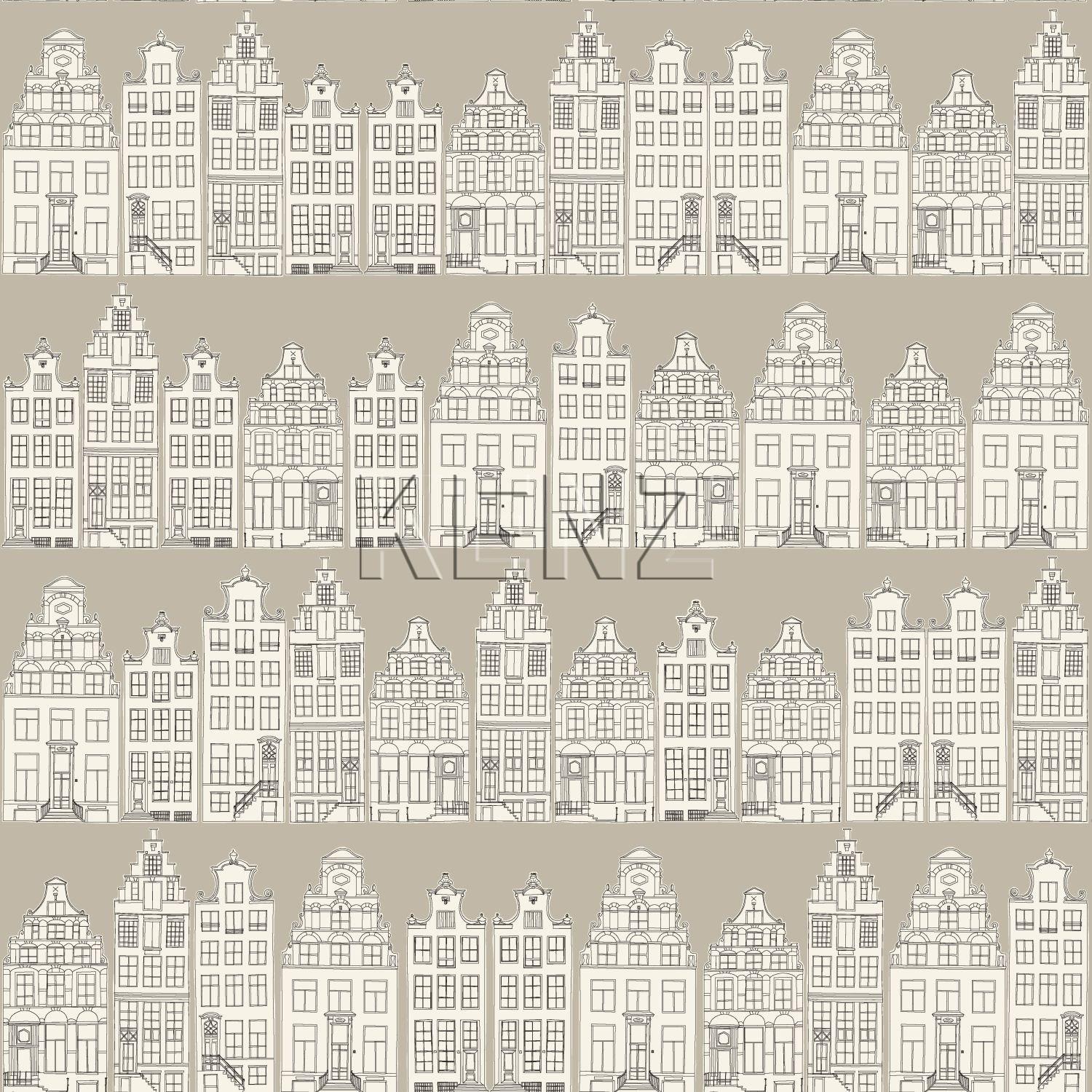 wallpaper Amsterdam houses beige 137713