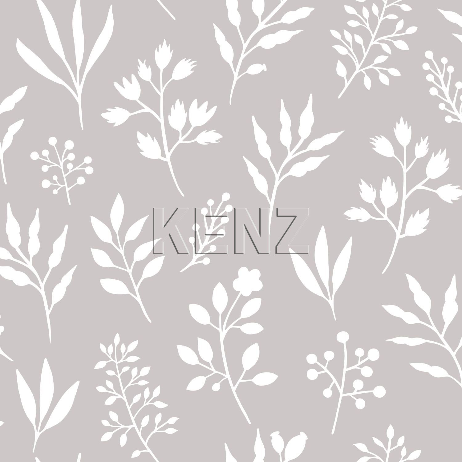 wallpaper floral pattern in scandinavian style warm gray and white 139084