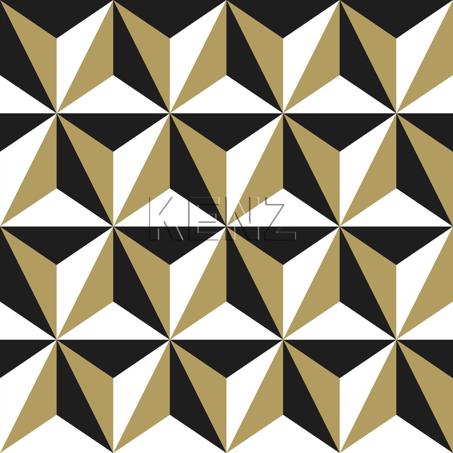 wallpaper graphic motif shiny gold, white and black 139118