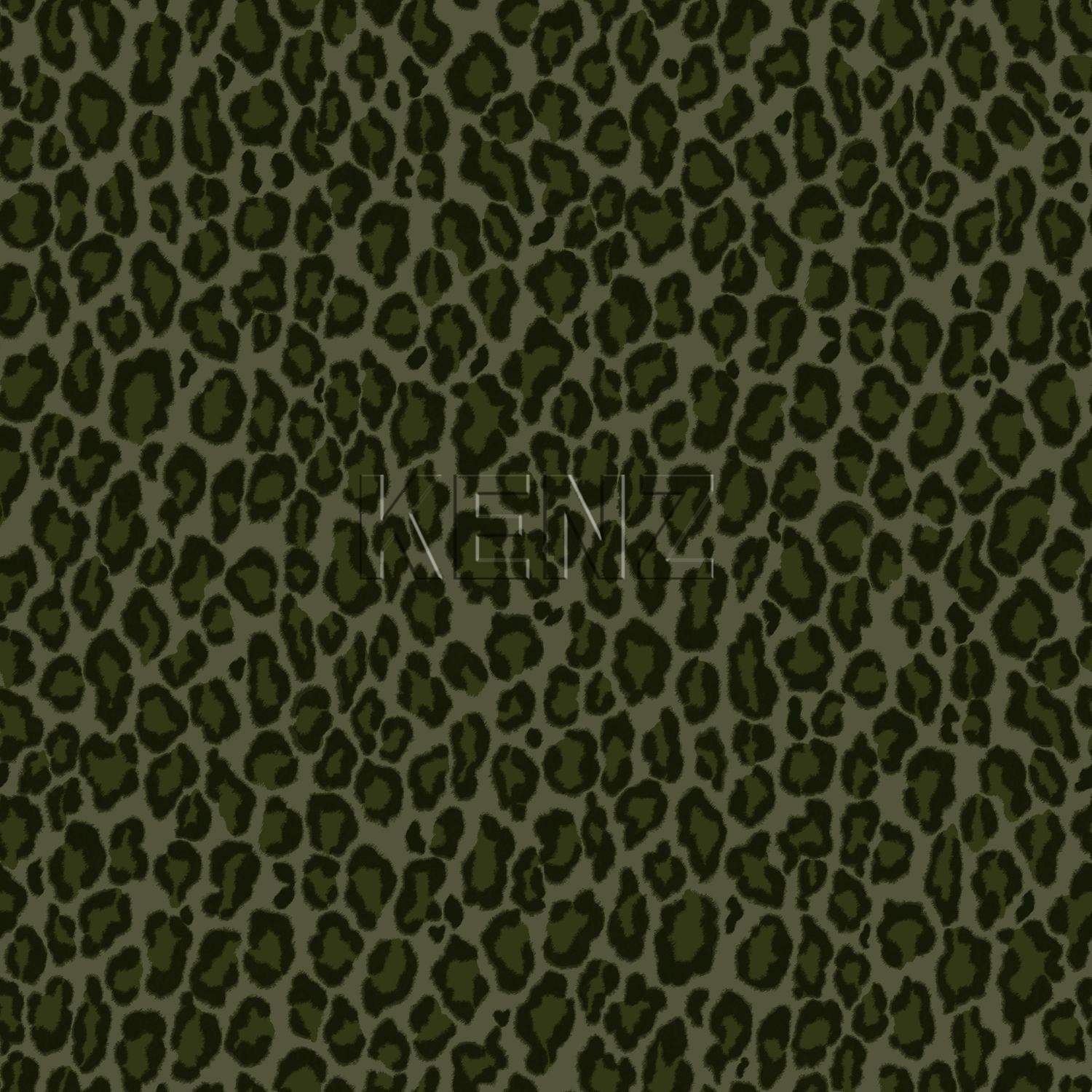 wallpaper leopard print dark green 139153