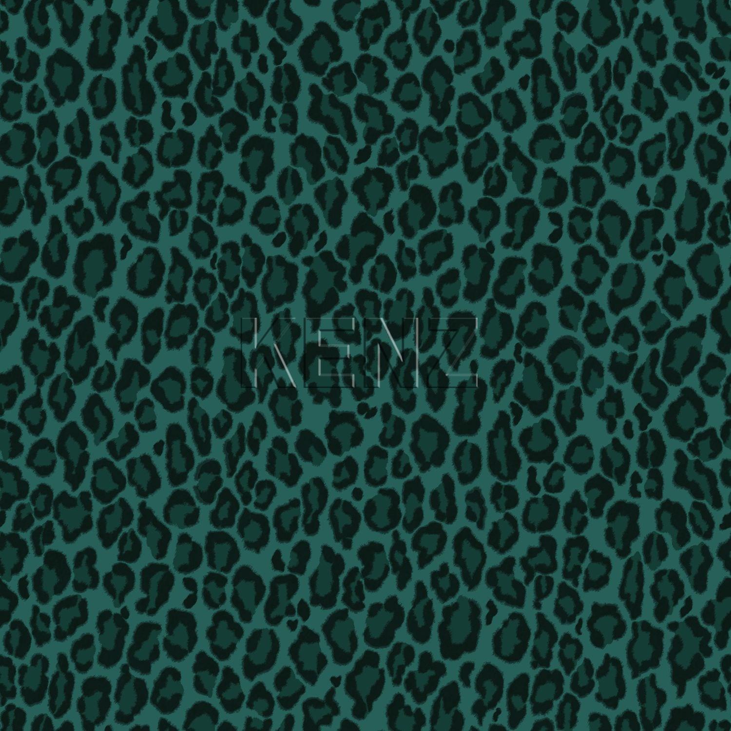 wallpaper leopard print emerald green 139154