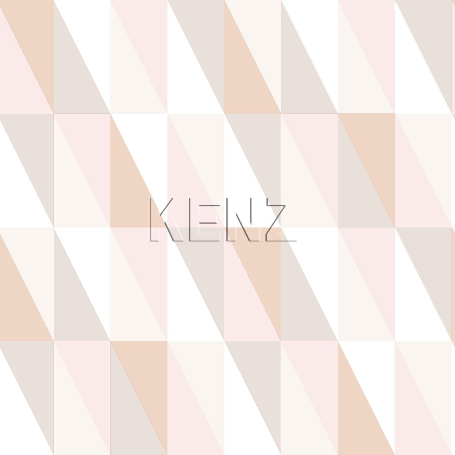 wallpaper graphic triangles soft pink, warm orange and beige 139196
