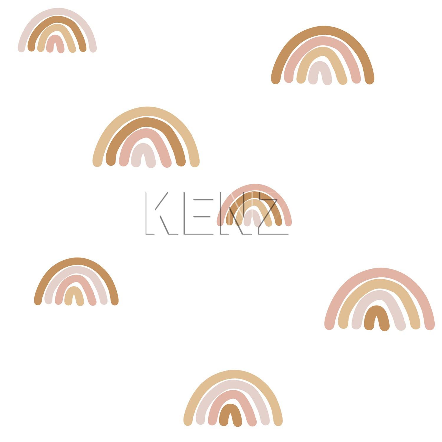 wallpaper rainbows terracotta red, soft pink and beige 139253