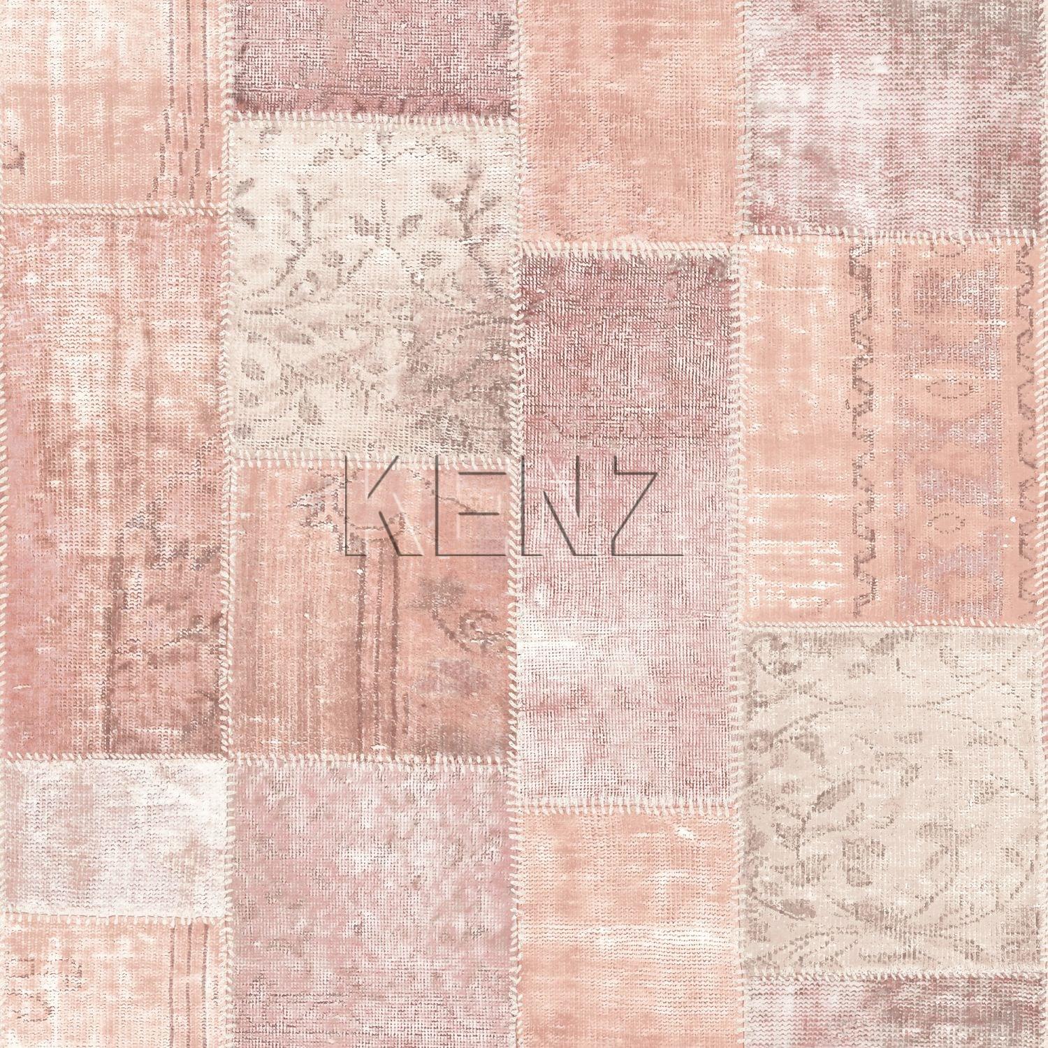 wallpaper Marrakech kilim patchwork carpet peach orange pink 148651