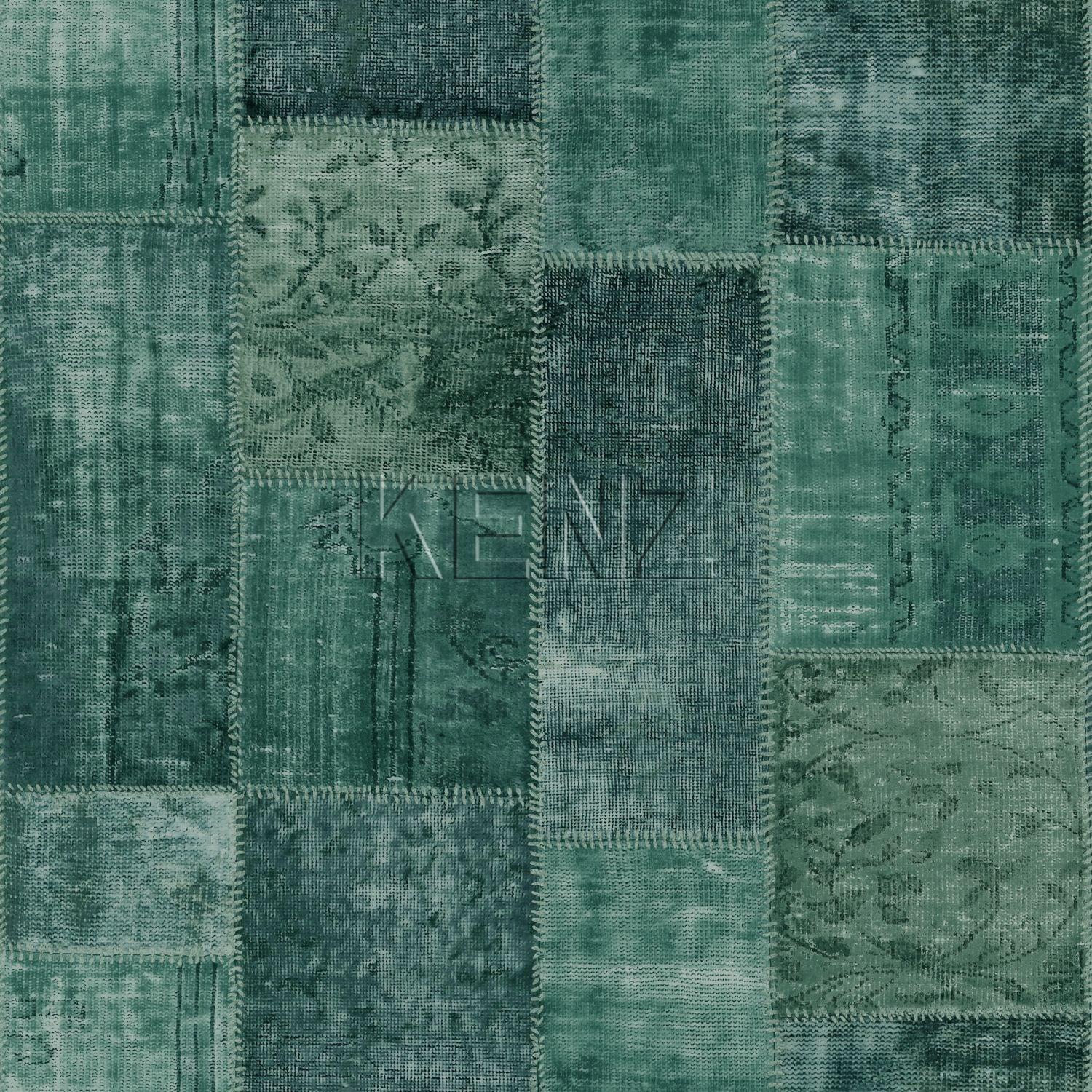 wallpaper Marrakech kilim patchwork carpet emerald green 148652