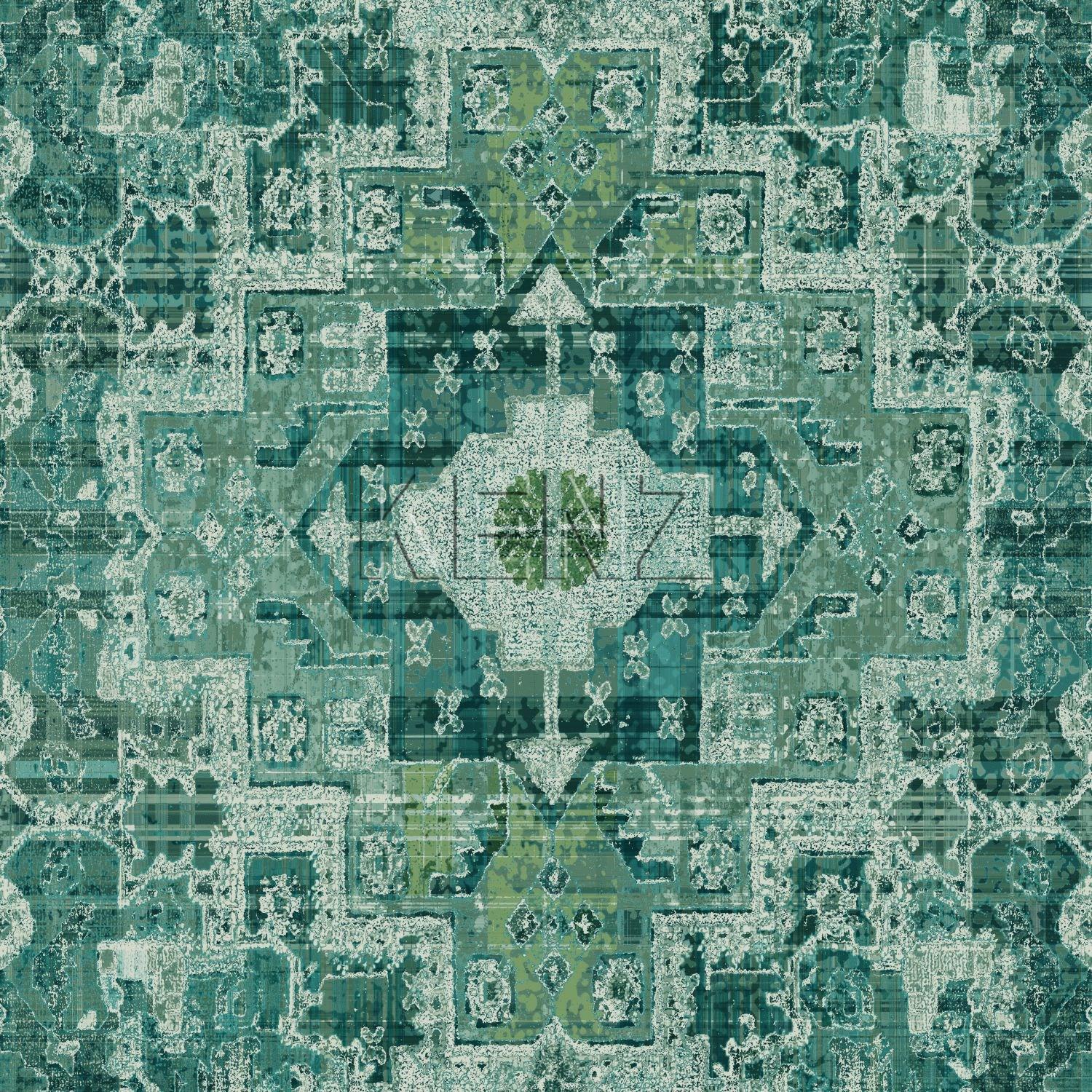 wallpaper oriental kilim carpet emerald green 148659