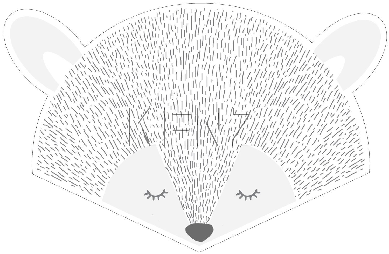 wall sticker animal heads light gray 158969