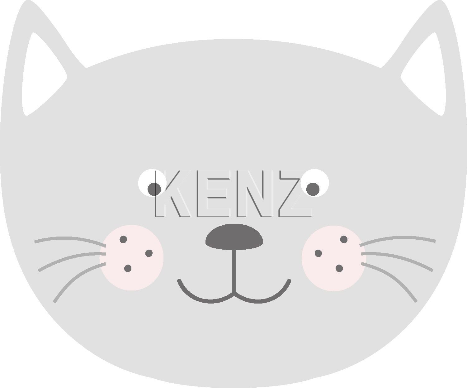 wall sticker animal heads light gray 158970
