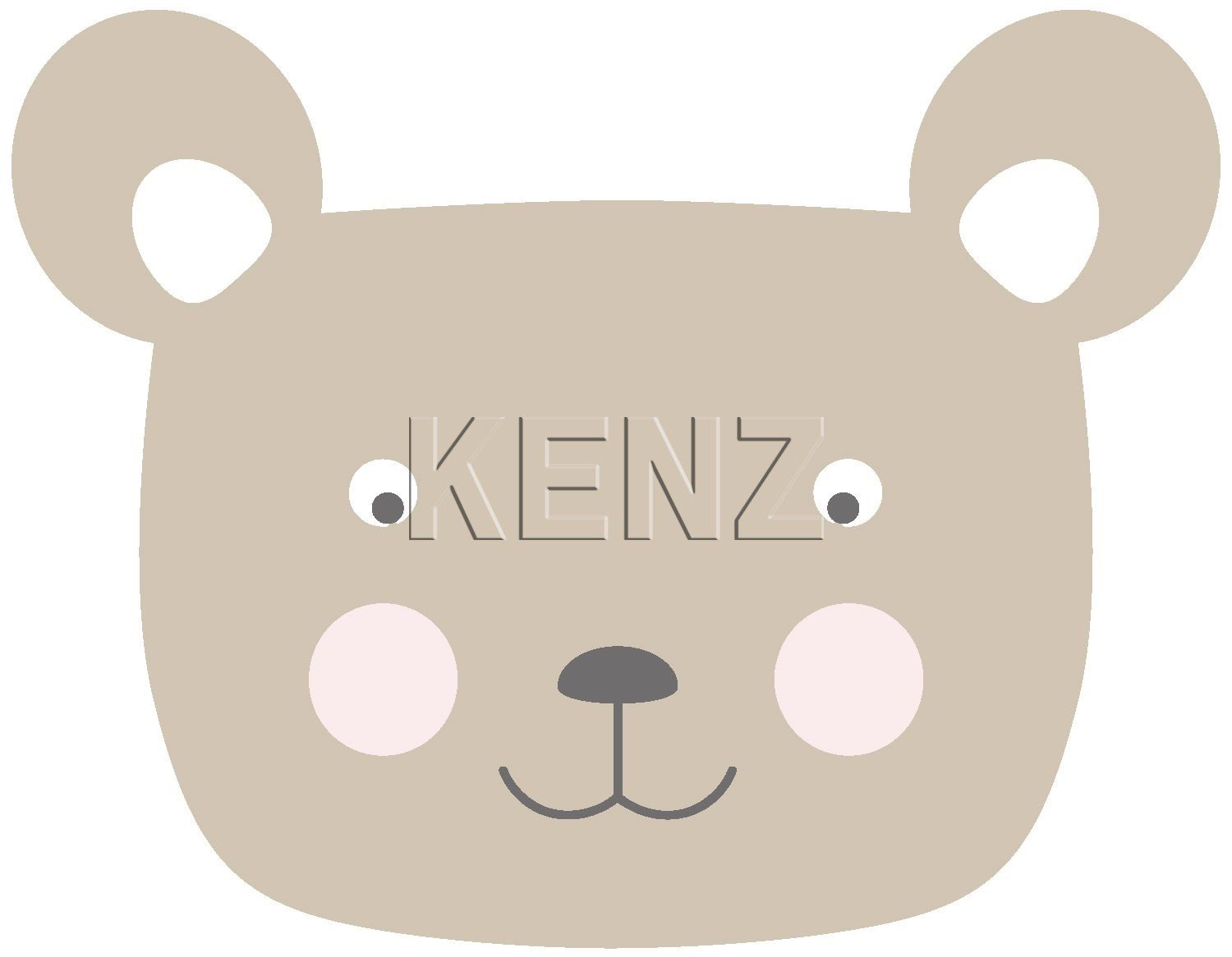 wall sticker animal heads beige 158972