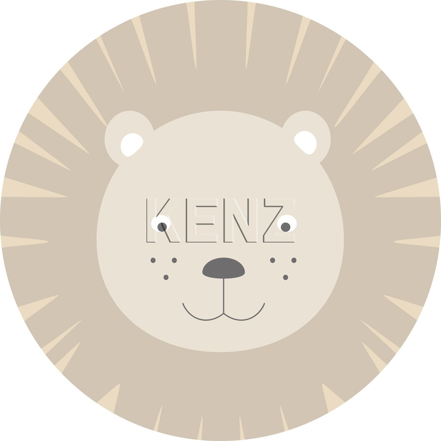 self-adhesive wallpaper circle animal heads beige 158973