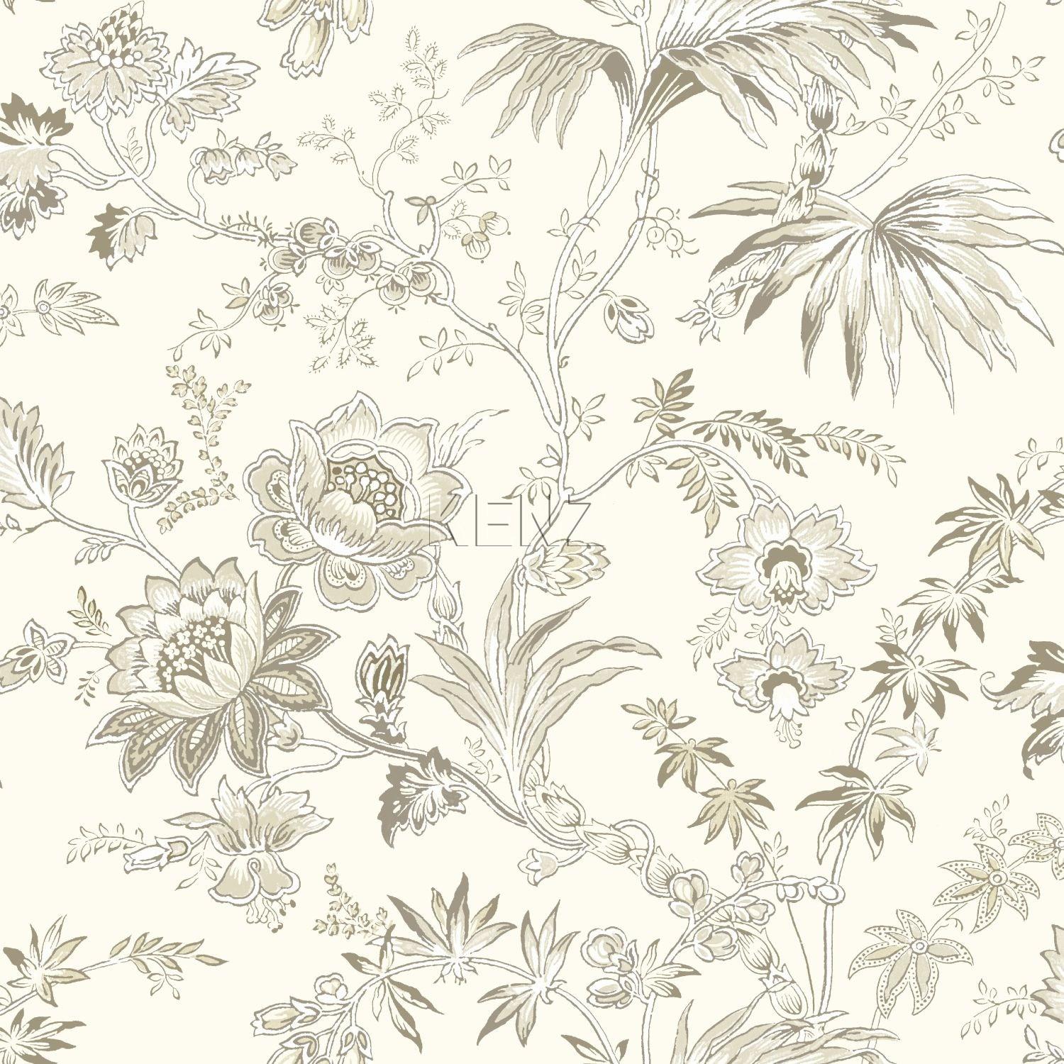 wallpaper flowers beige 326124