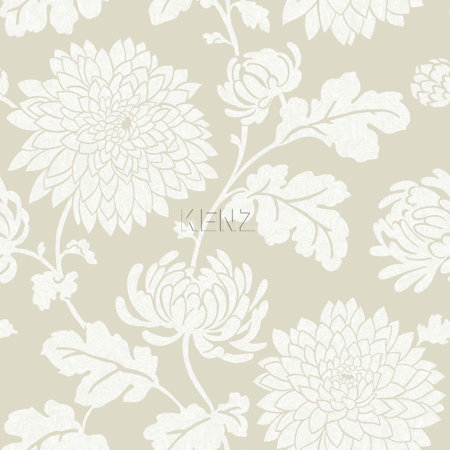 wallpaper flowers beige 326147
