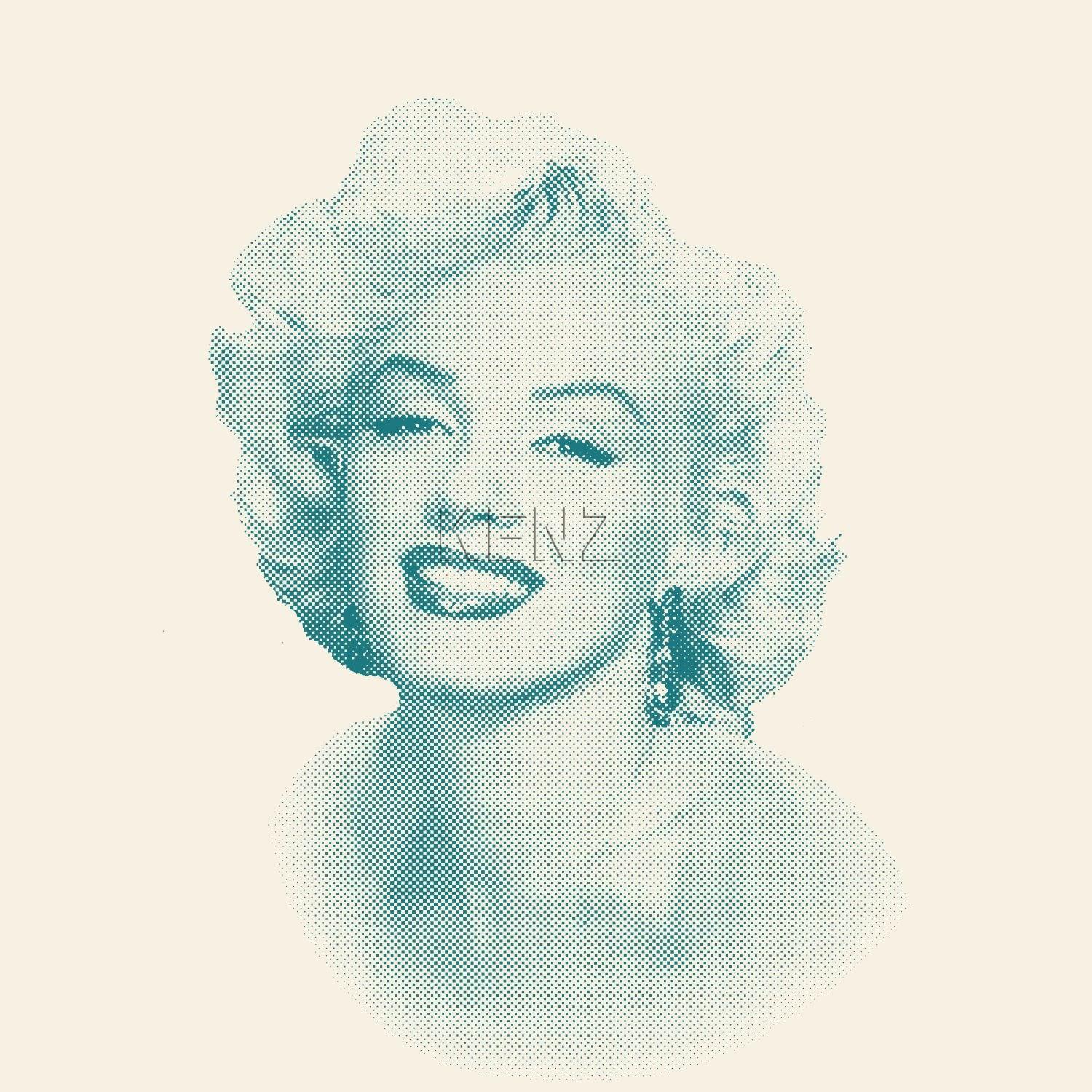 wallpaper Marilyn Monroe white and turquoise 326349