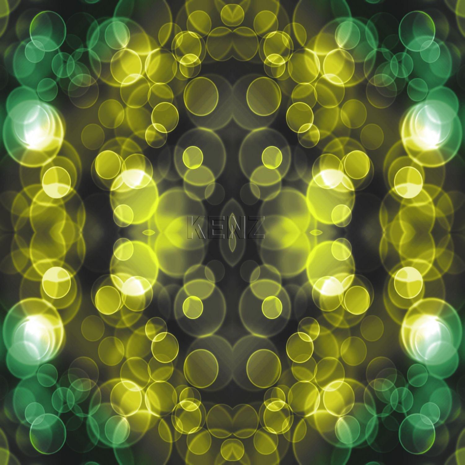 wallpaper kaleidoscope motif yellow and green 337201