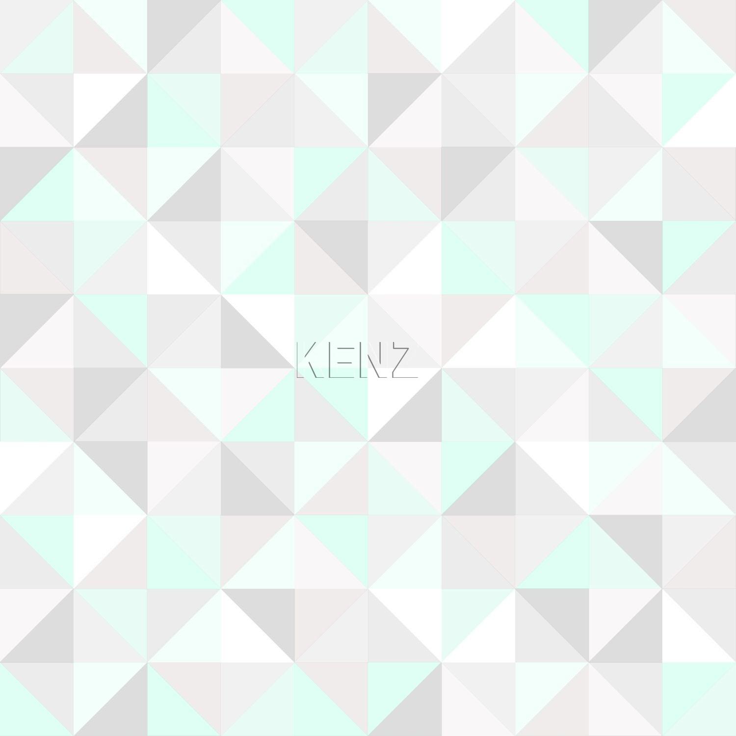 wallpaper triangles mint green, light warm grey, matt white and shiny emerald green emerald 337206