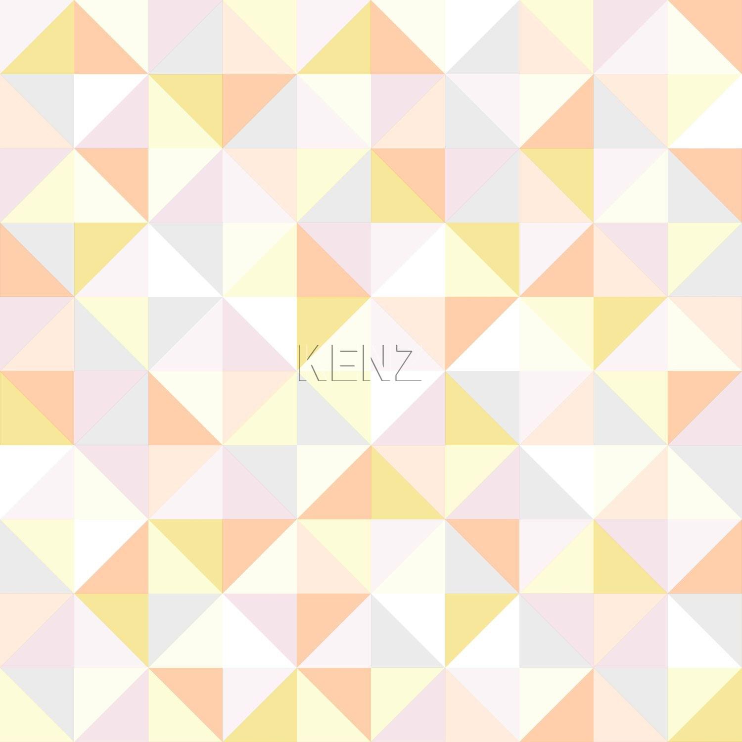 wallpaper triangles powder pink, pastel peach orange, pastel yellow, light warm gray and shiny gold 337211