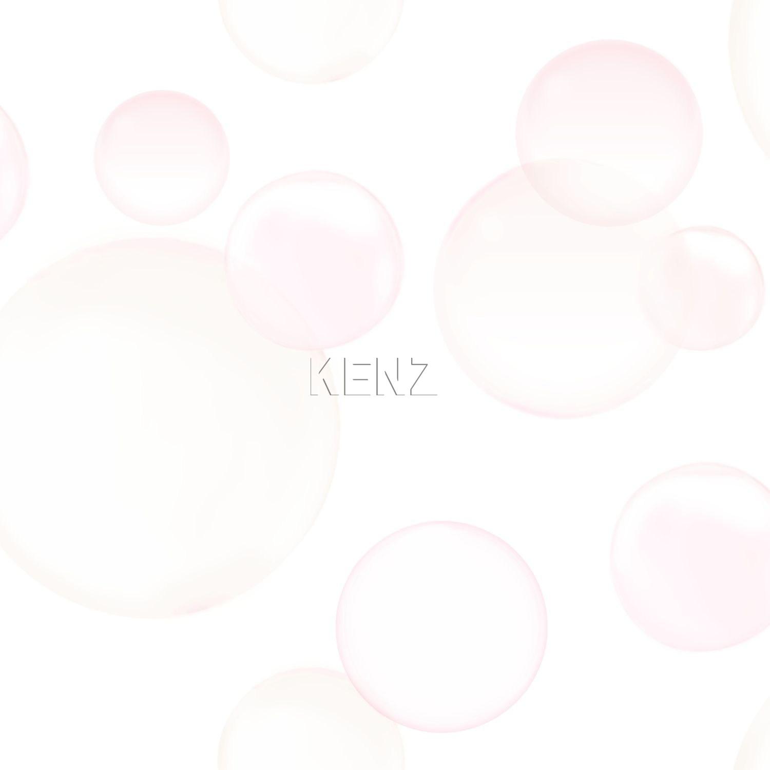 wallpaper floating bubbles air bubbles matte white, powder pink and pastel peach orange 337214