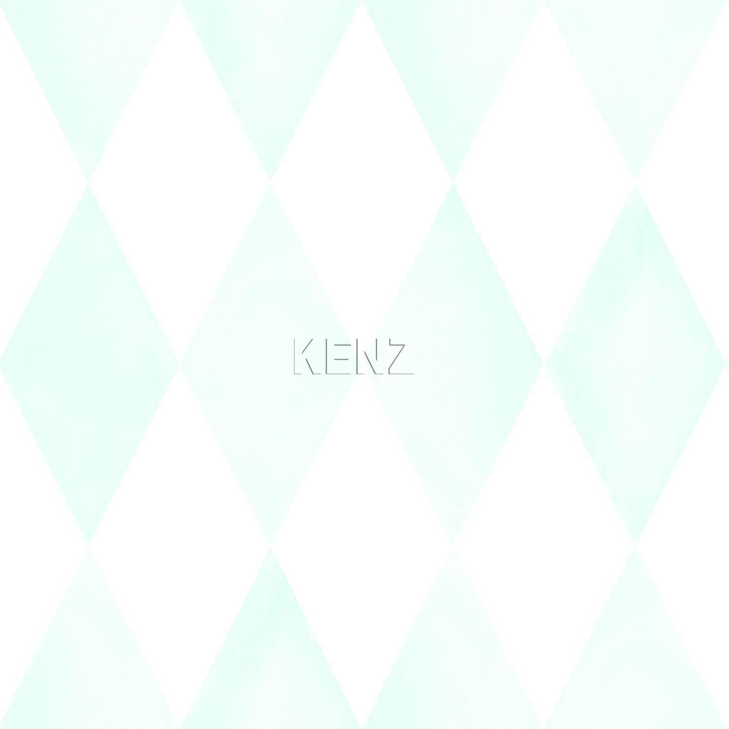 wallpaper rhombus motif matt white and mint green 337218