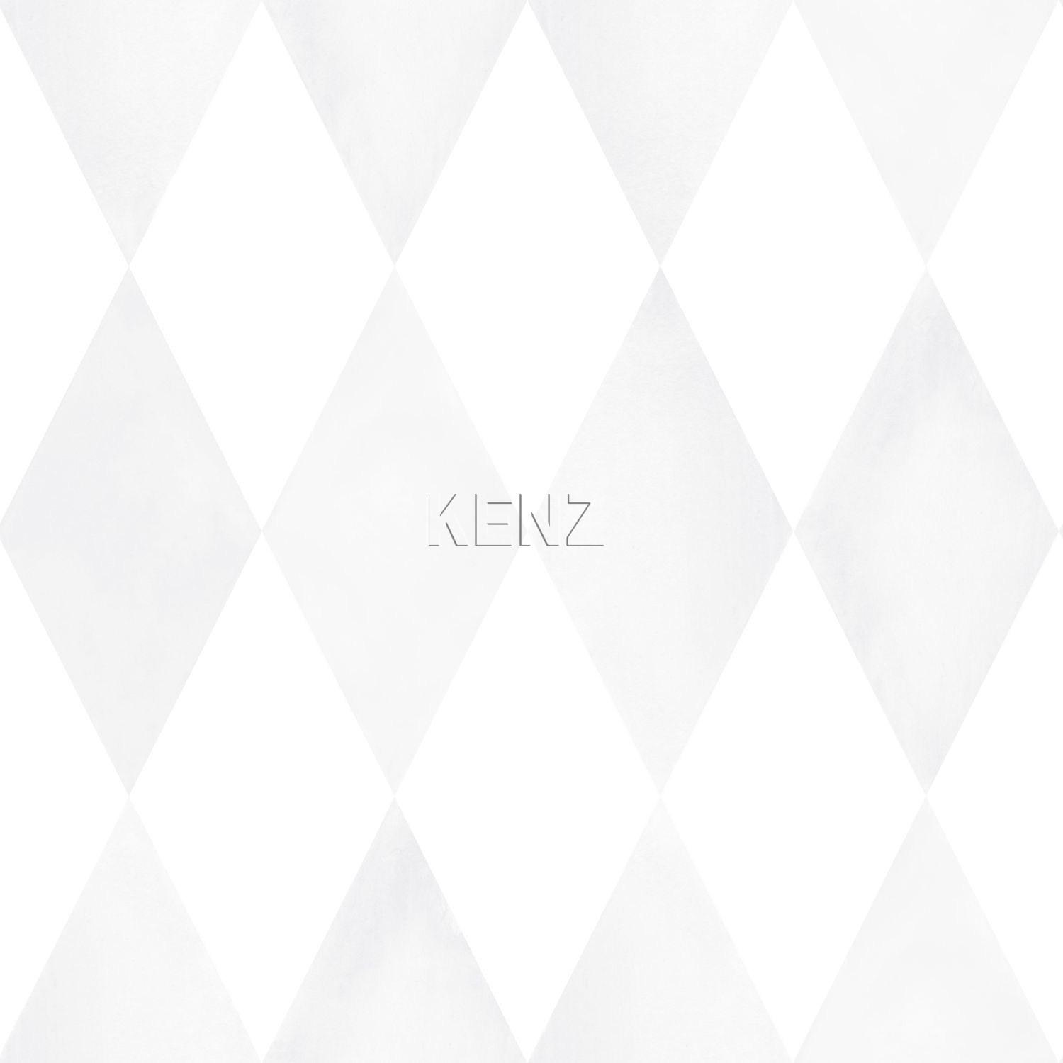 wallpaper rhombus pattern matt white and light warm gray 337220