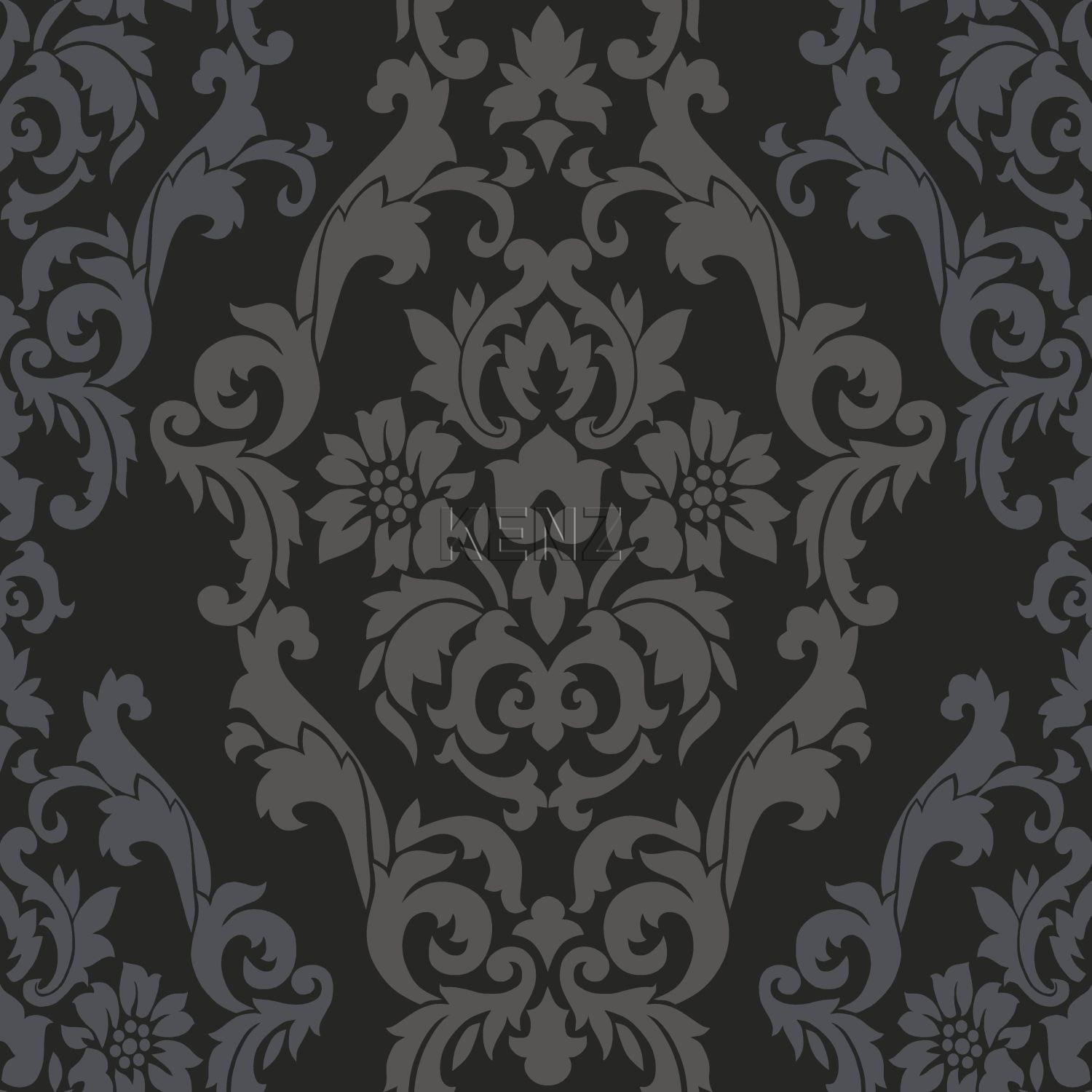 wallpaper ornaments black and shiny bronze 346208