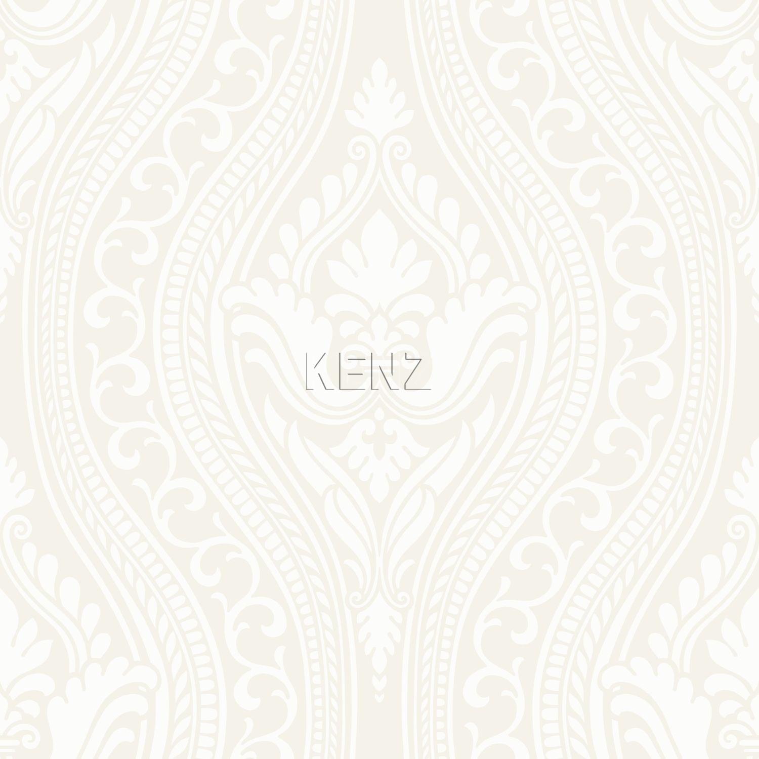 wallpaper with flock ornament white 346601
