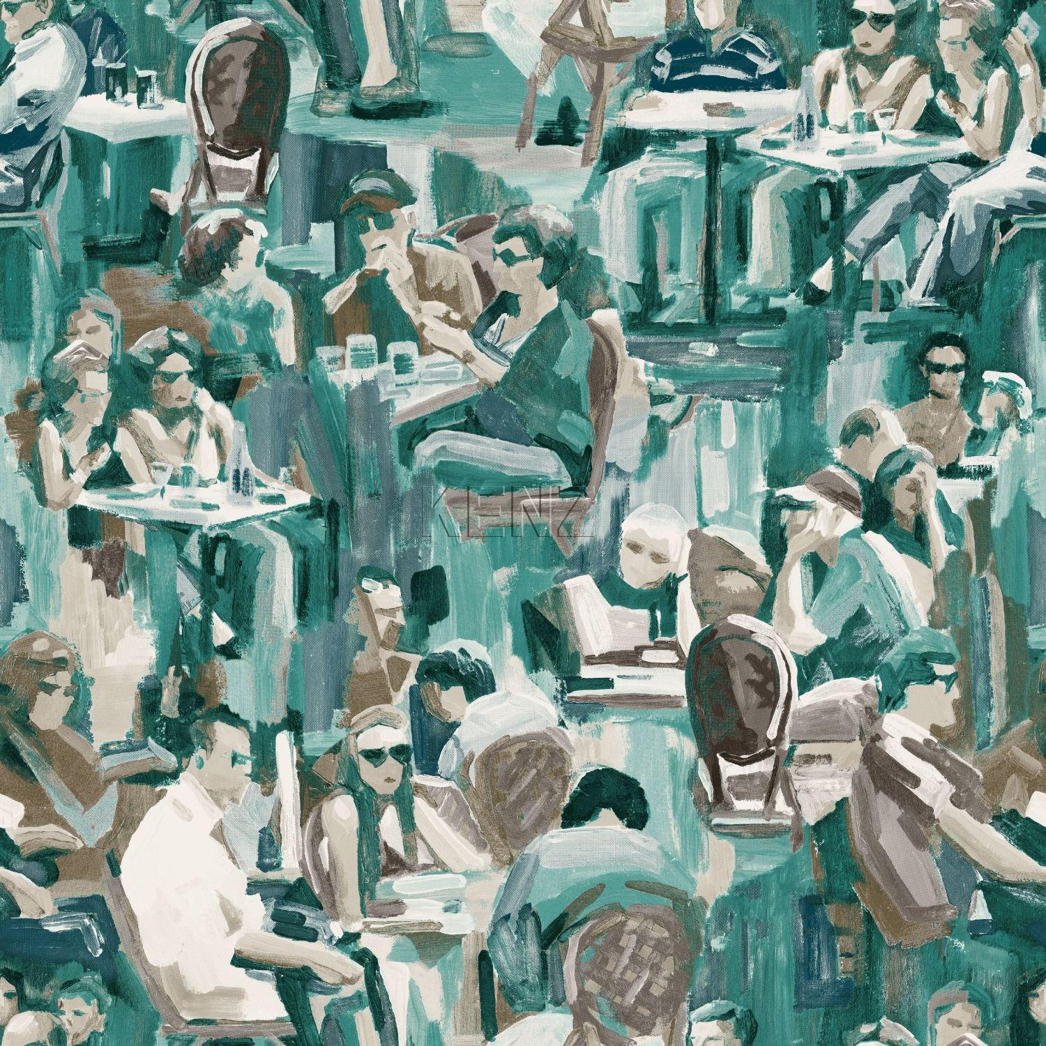 wallpaper figurative motif emerald green 347422