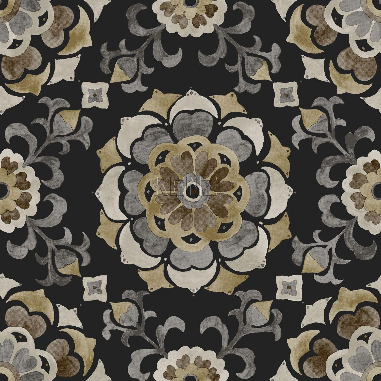 wallpaper suzani flowers black 347426