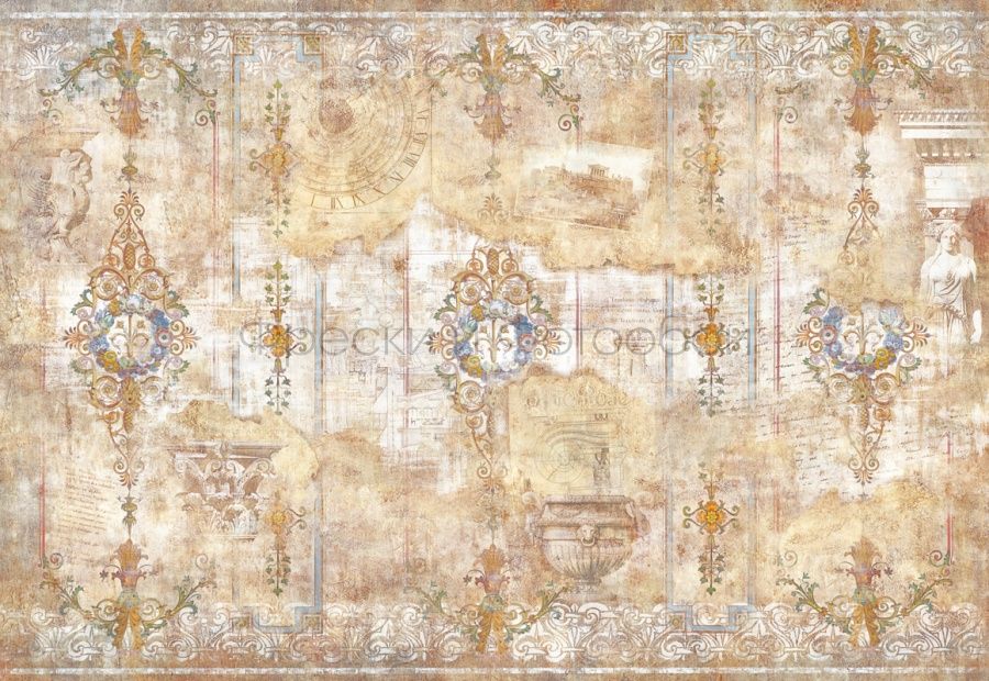 Aging Wall With Ornament Designs