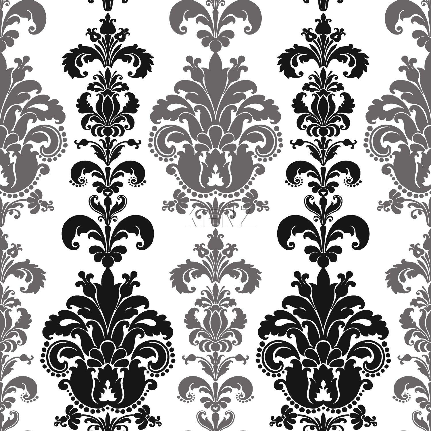 wallpaper baroque print black and silver 935223