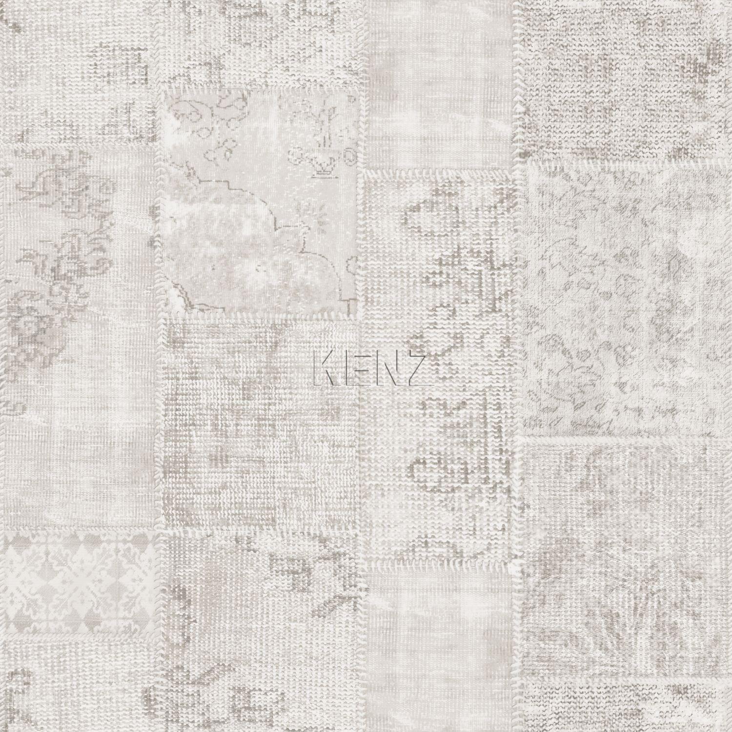 wallpaper kilim patchwork light gray 935263
